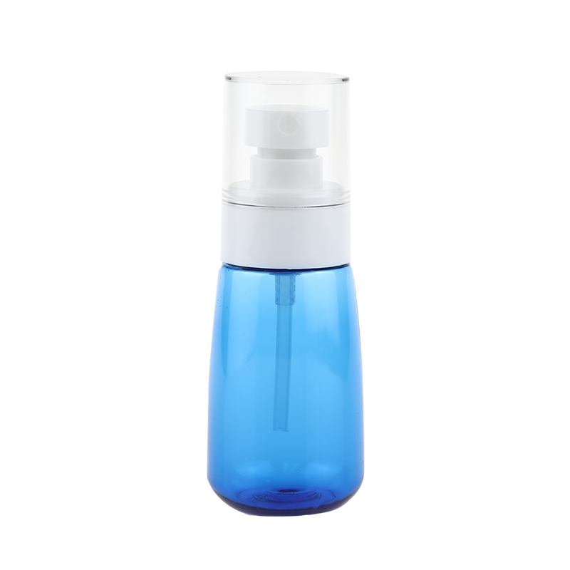 Venta al por mayor personalizada pequeña 30 ml 50 ml 80 ml botellas de aerosol cosmético de plástico colorido botella de aerosol de niebla fina para envases cosméticos